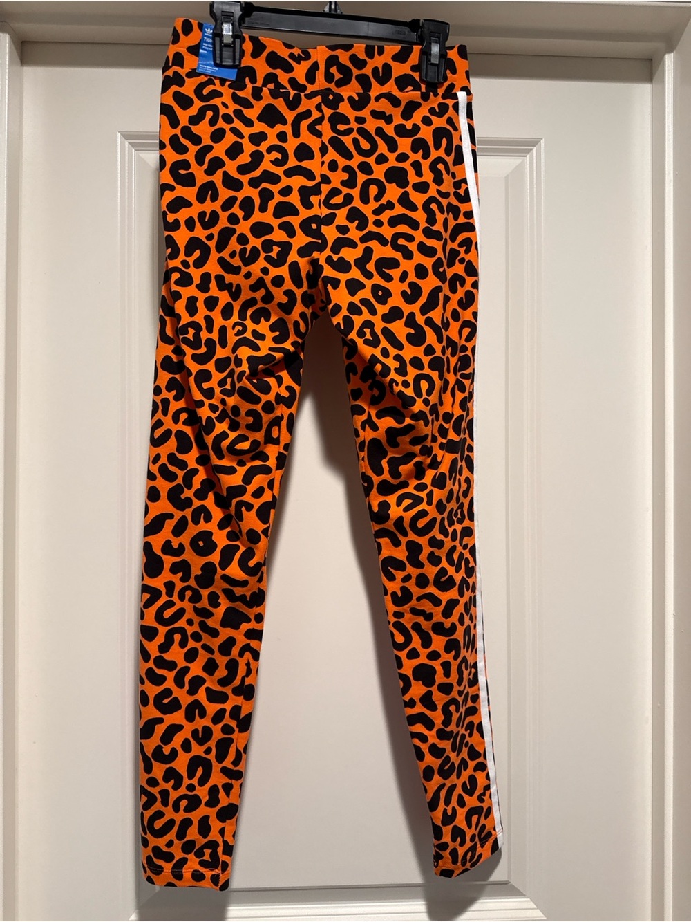 Adidas Leopard Print Leggings with Side Stripes - Picture 3 of 7